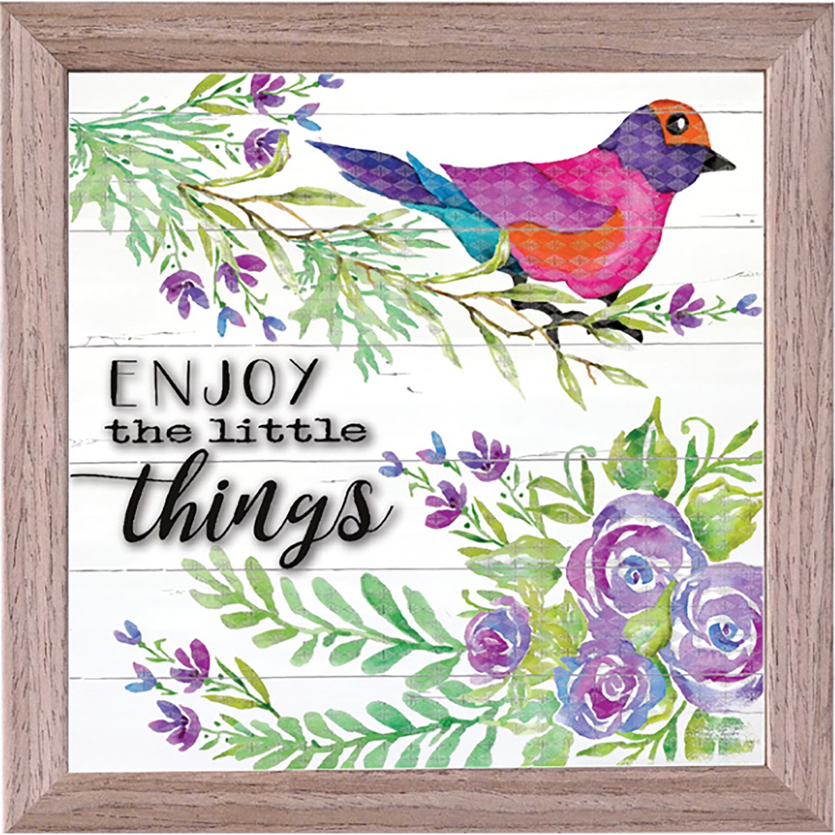 FRMWDDW-88-3 Framed Art Bird Enjoy The Little Things