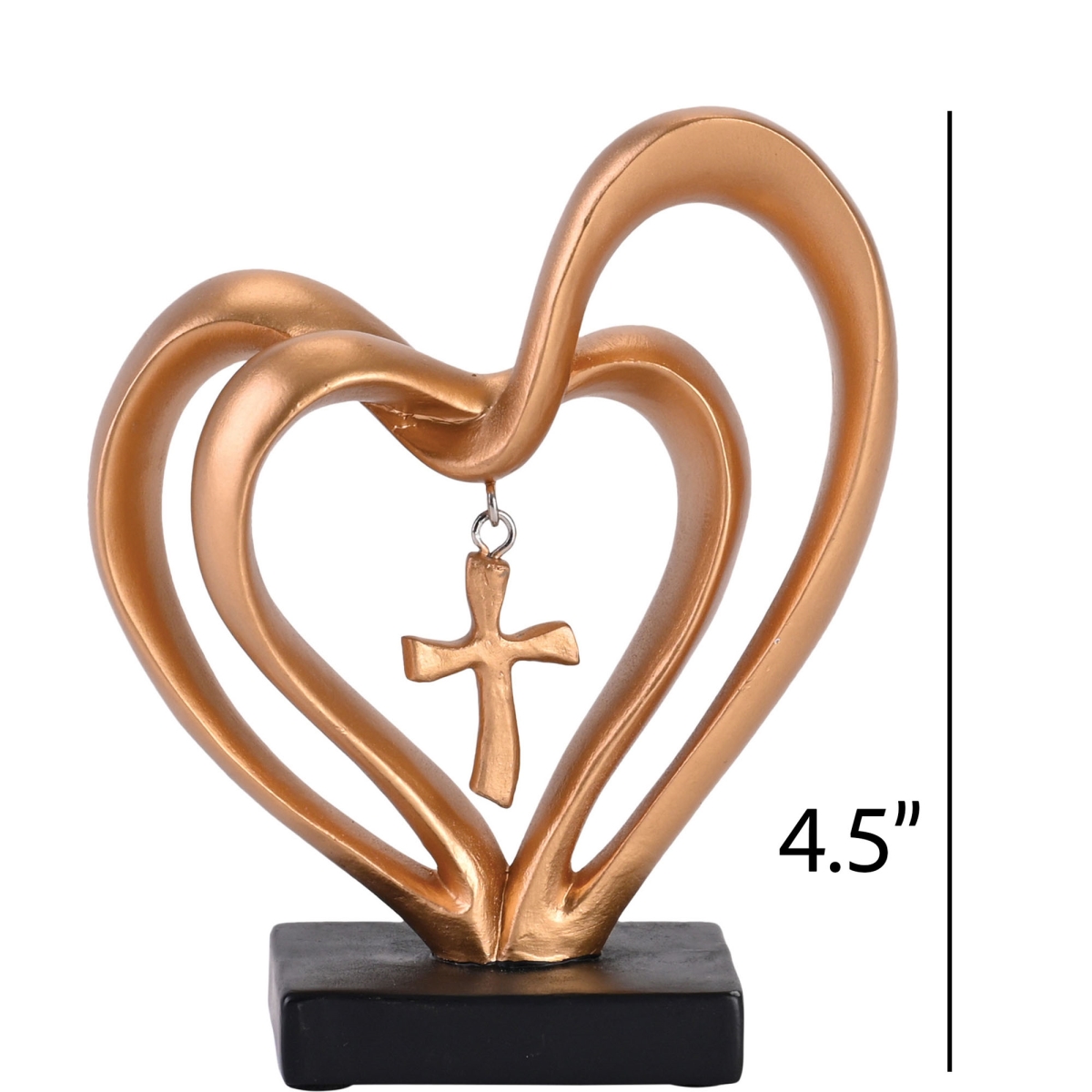 TTCF-11 Tabletop Entwined Copper Heart Cross 4.5