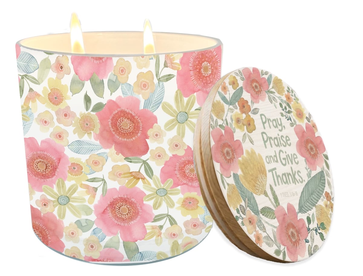 CNDLG-70 Soy Candle Pray Praise And Give Thanks