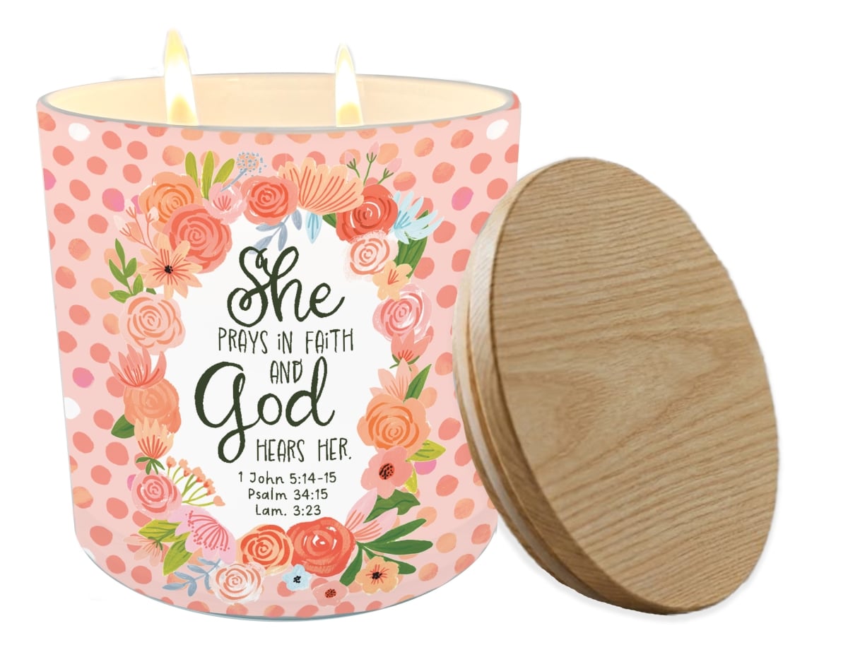 CNDLG-65 Soy Candle She Prays In Faith 13 Oz