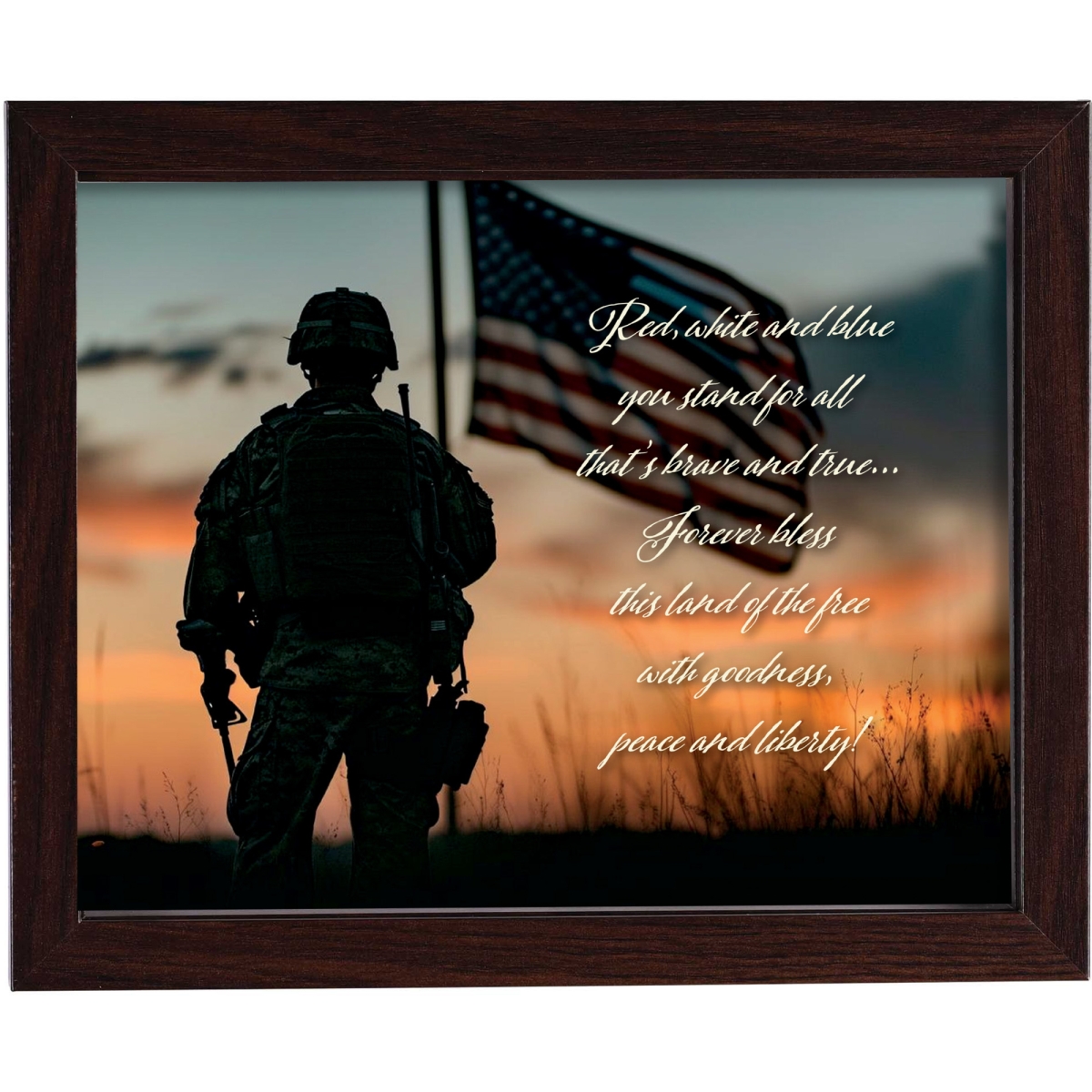 FRMWDWAL-108-30 Framed Art Red White And Blue You Stand