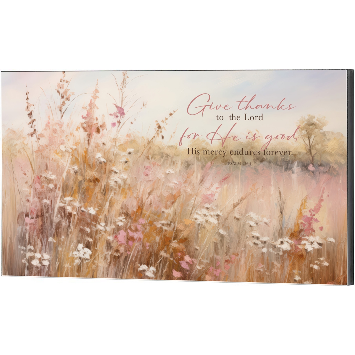 PLK169-486 Wall Plaque Floral Thanks To The Lord