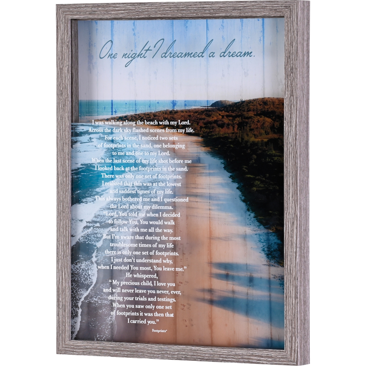 FRMWDWG-1216-6 Framed Wall Art Footprints Beach Scene