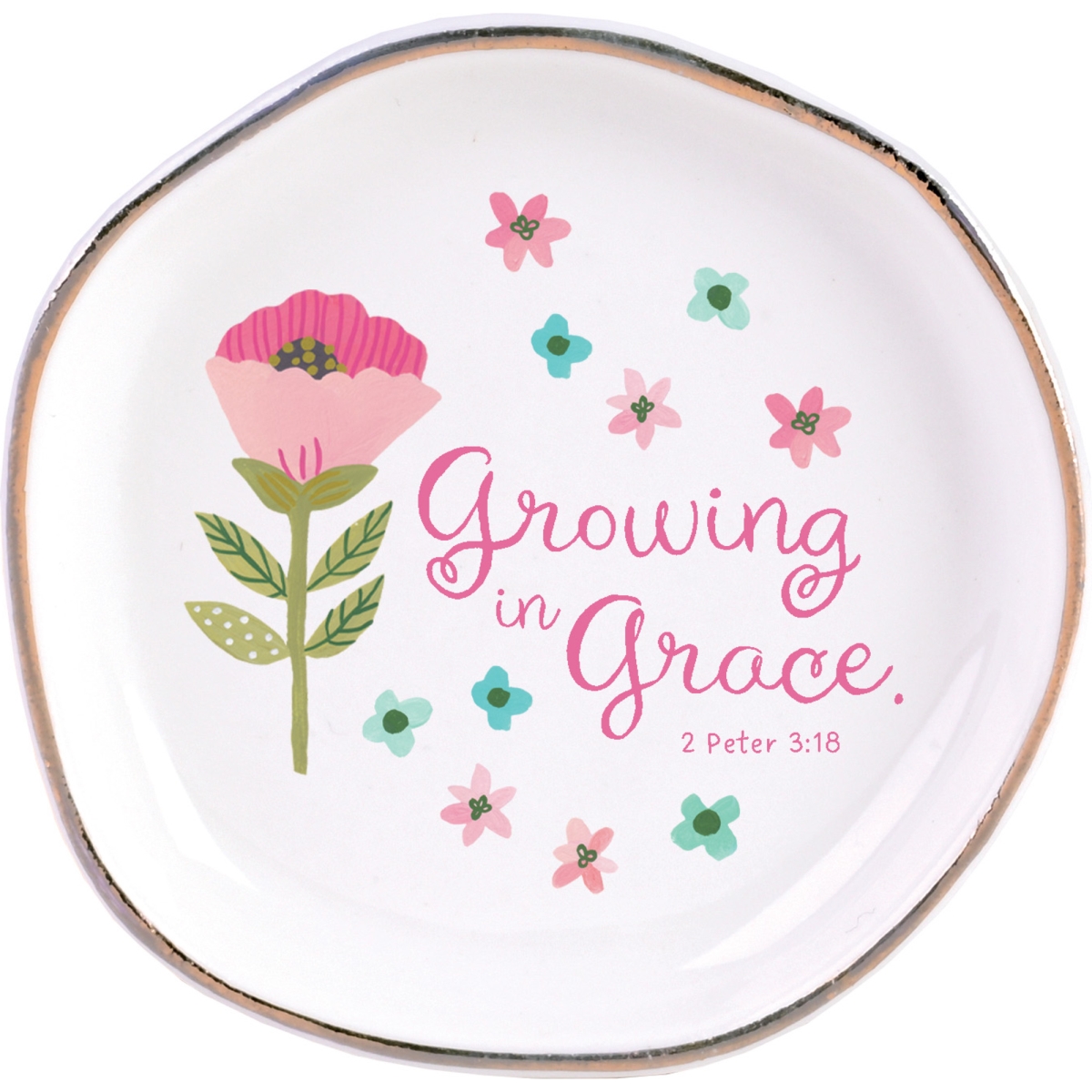 TTRAY46 Trinket Tray Floral Growing In Grace 4.5