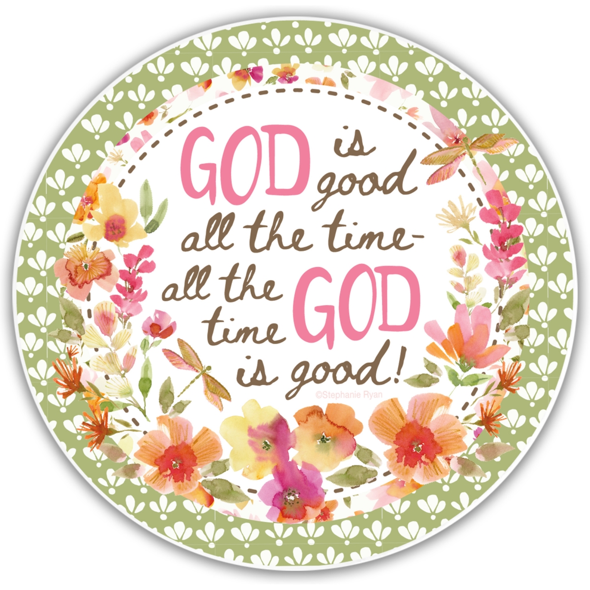 GLC6 Glass Coaster God Is Good All The Time