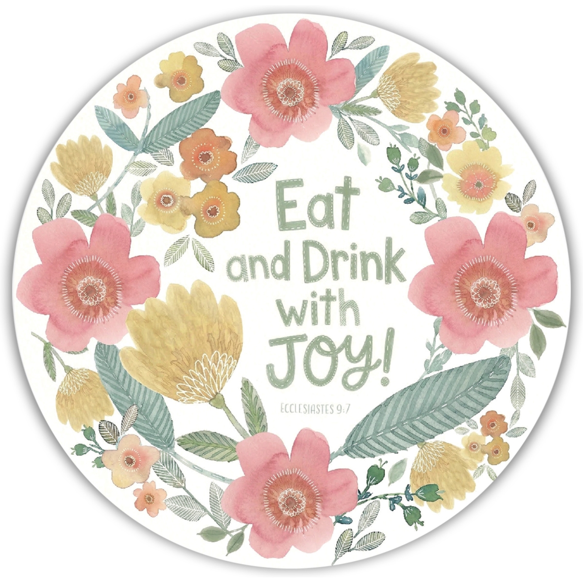 GLC3 Glass Coaster Pray Praise Give Thanks