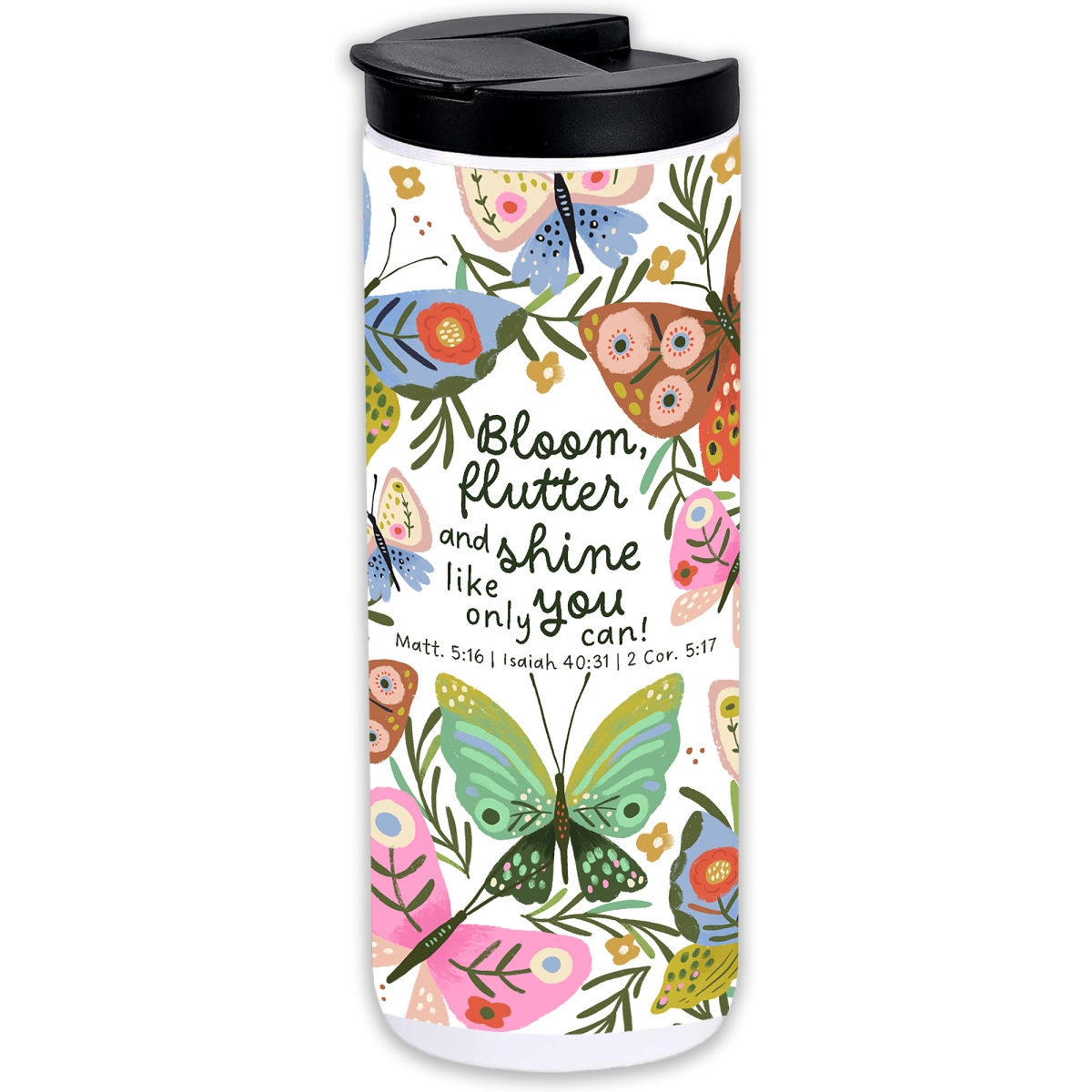 TUMW22 Tumbler Bloom Floral Flutter Shine 20 Oz