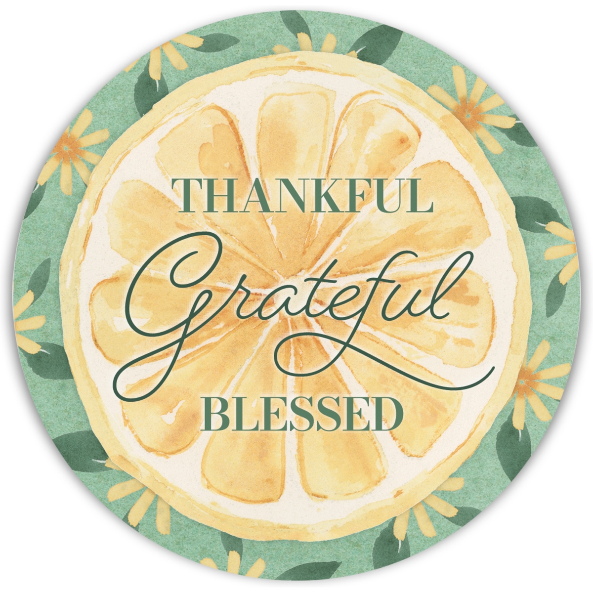 GLC1 Glass Coaster Thankful Grateful Blessed