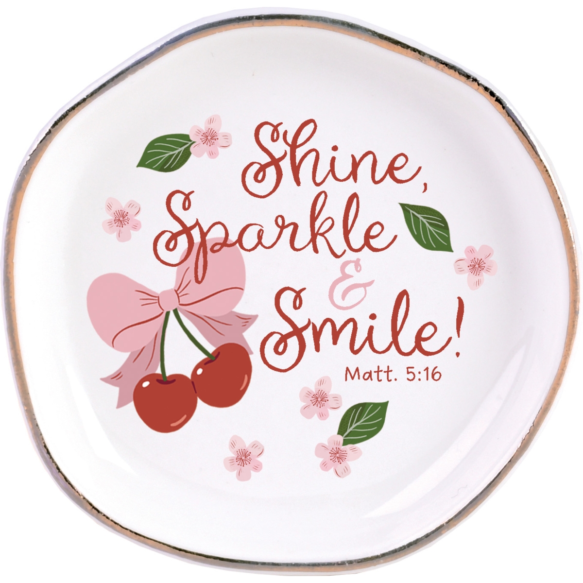 TTRAY43 Trinket Tray Cherry Shine Sparkle 4.5