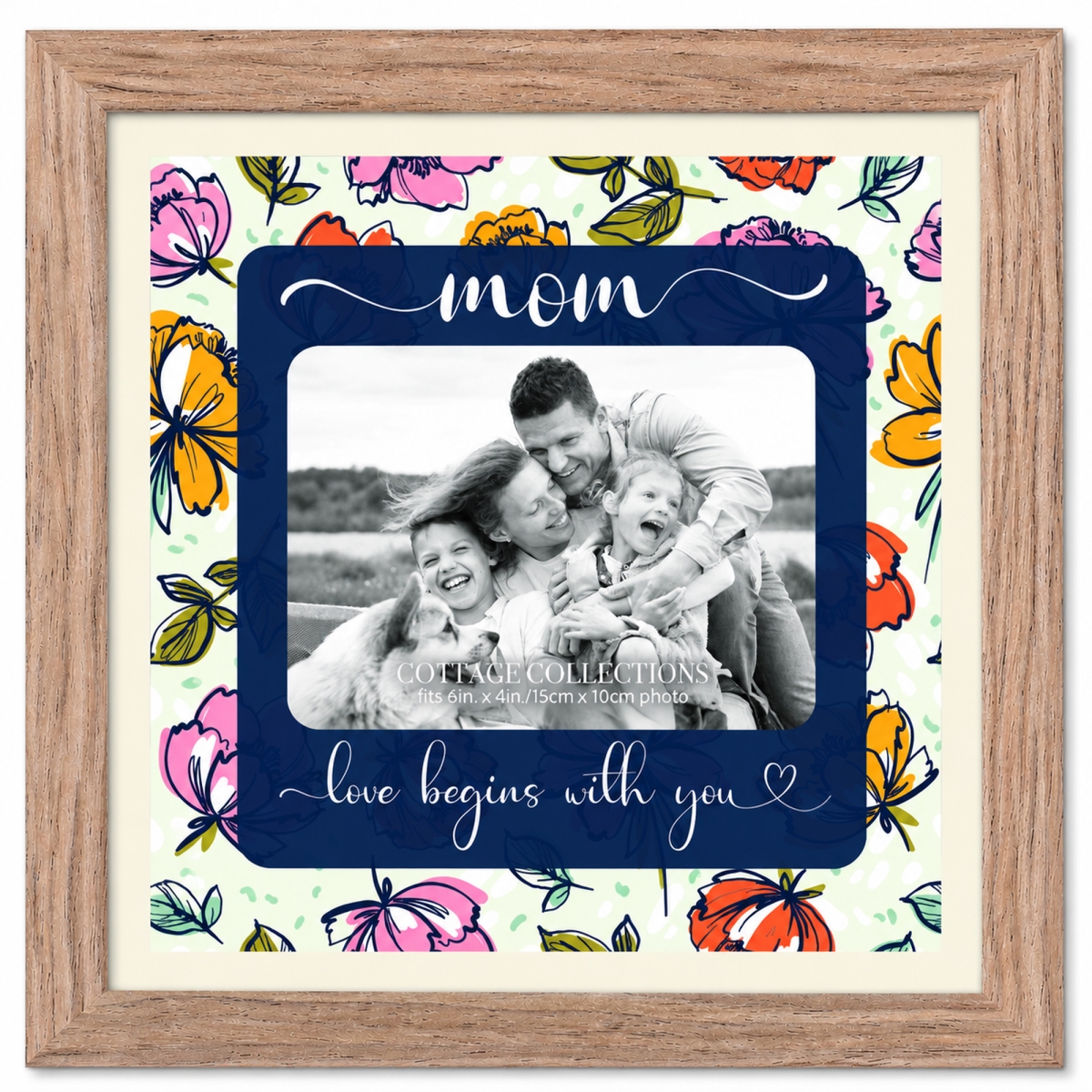 FRMWDDW-88-9 Photo Frame Mom Love Begins With You 8X8