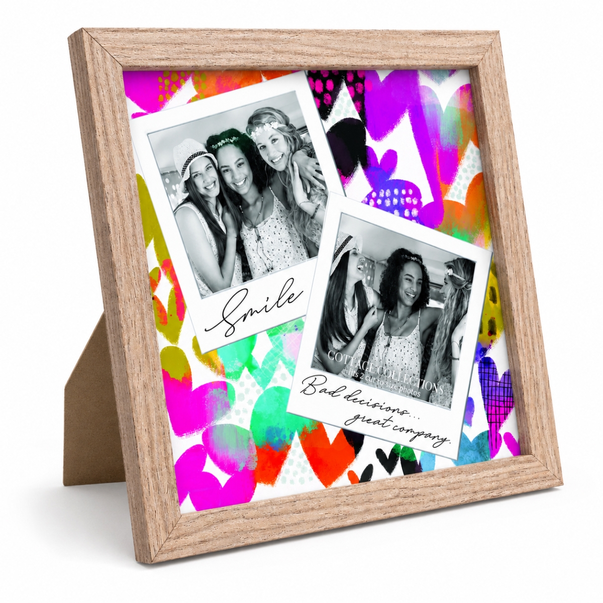 FRMWDDW-88-8 Photo Frame Smile Bad Decisions Great8X8