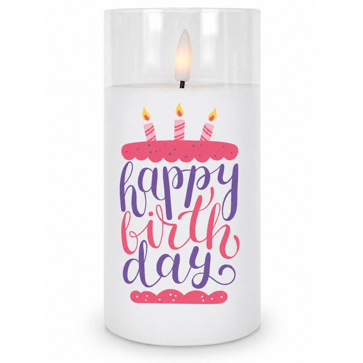 CNDLED68 LED Candle Happy Birthday Wax