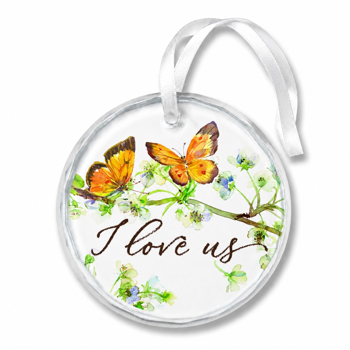 EORNG-43 Ornament Butterflies I Love Us 3.5H