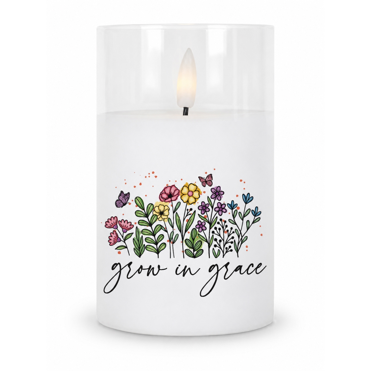 CNDLED41 LED Candle Grow In Grace Wax