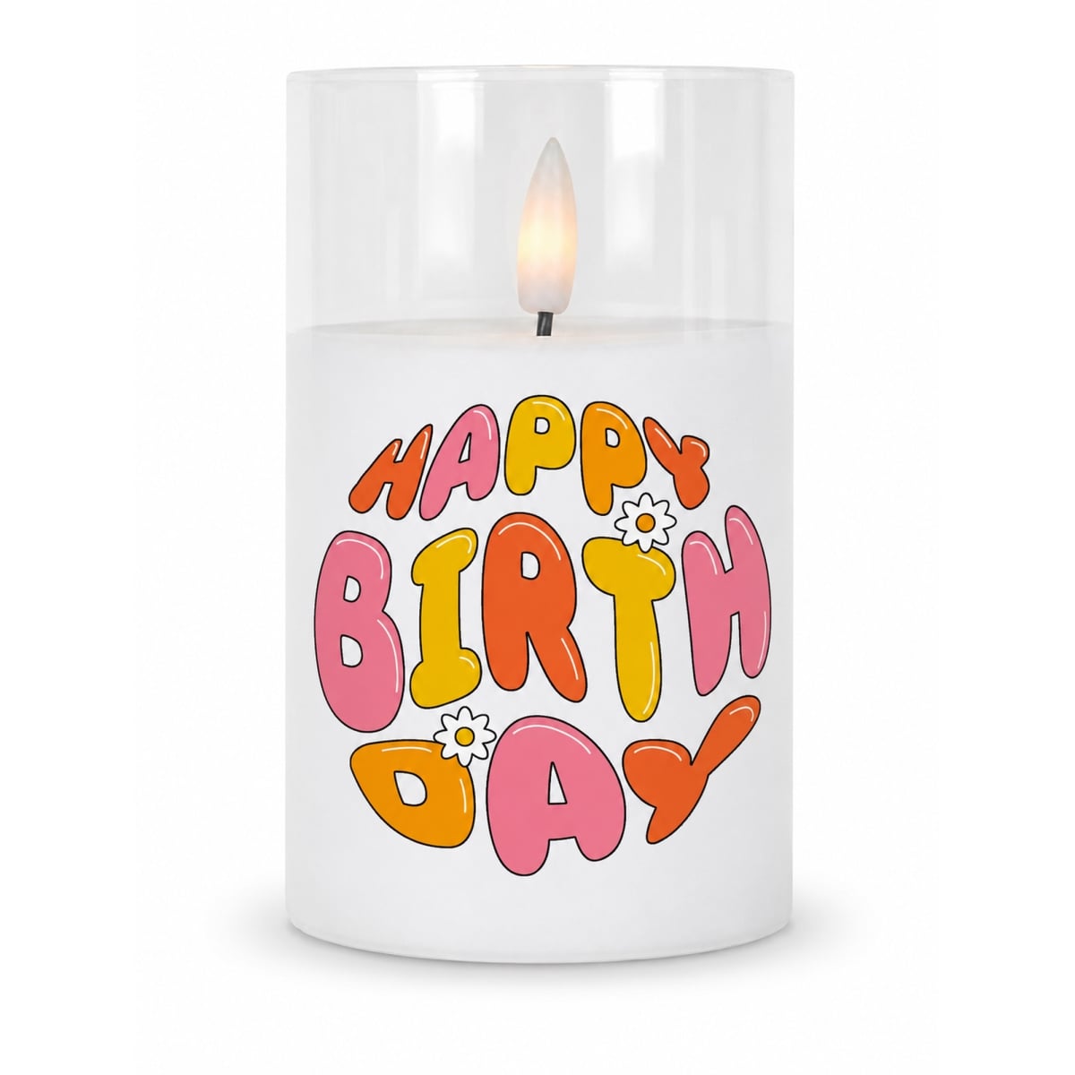 CNDLED45 LED Candle Happy Birthday Wax