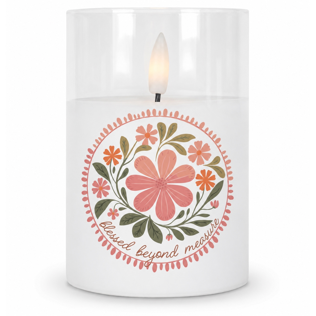 CNDLED43 LED Candle Blessed Beyond Measure Wax