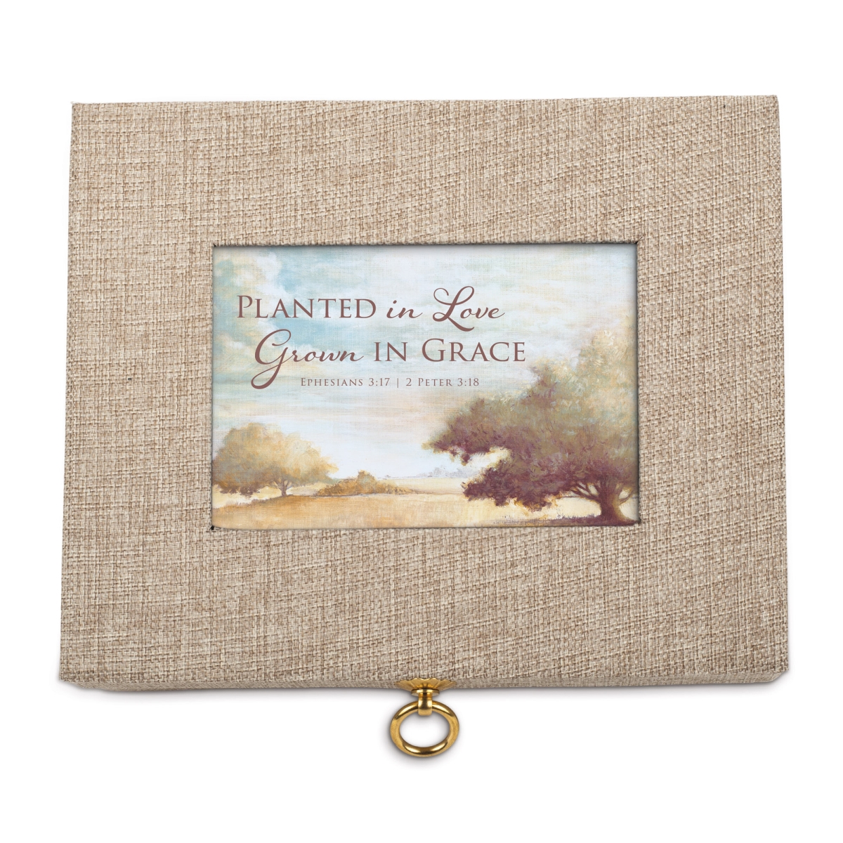 LLBB1006S Large Linen Jewelry Box Planted In Love