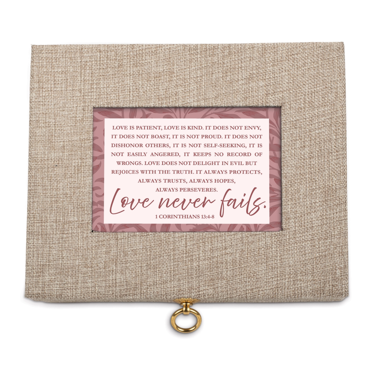LLBB1007SM Large Linen Music Box Love Never Fails
