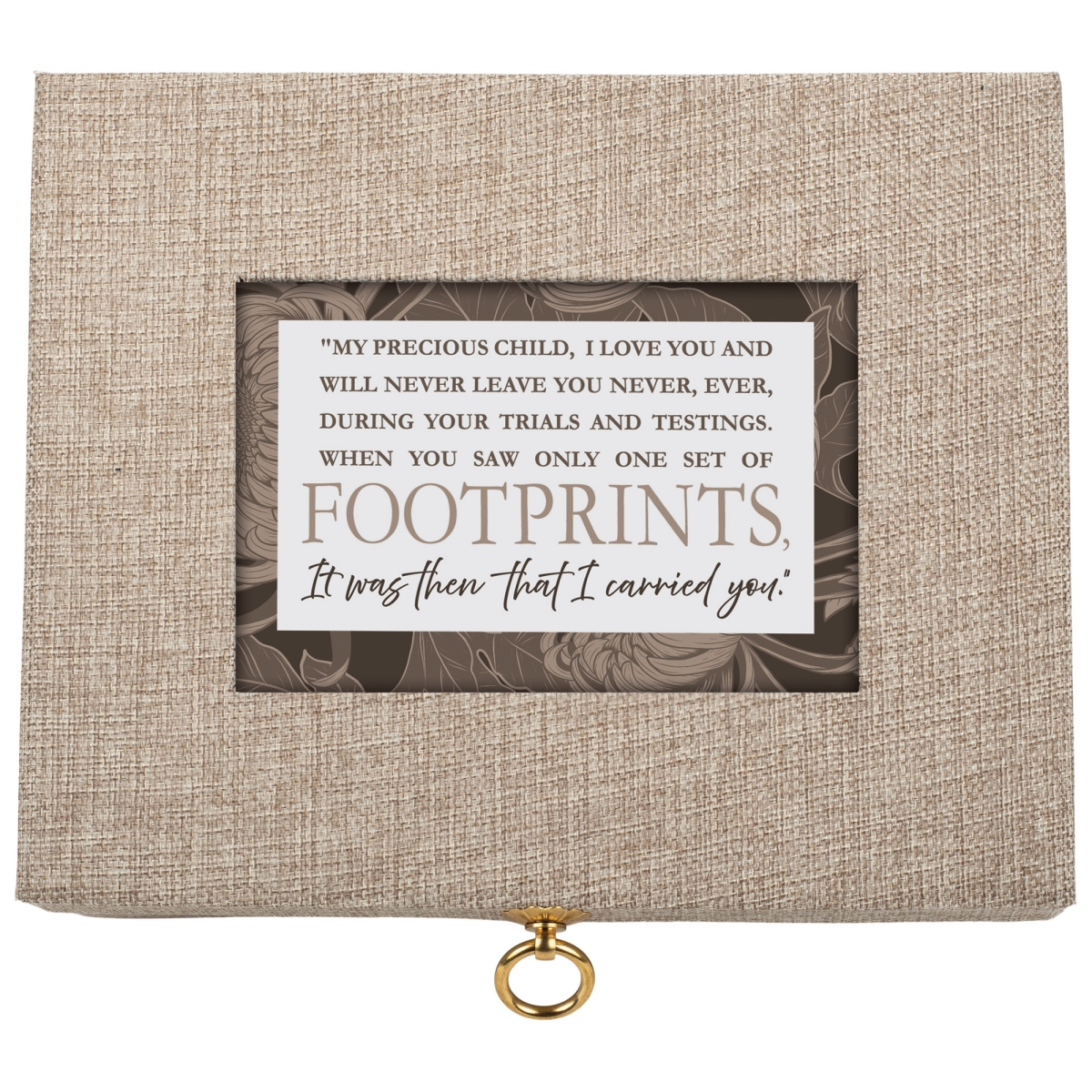 LBB1006M Linen Music Box Footprints