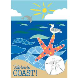 1963 13 X 18 in. Bright & Vibrant Yellow Anchor On Blue Stripped Background Design House Flag
