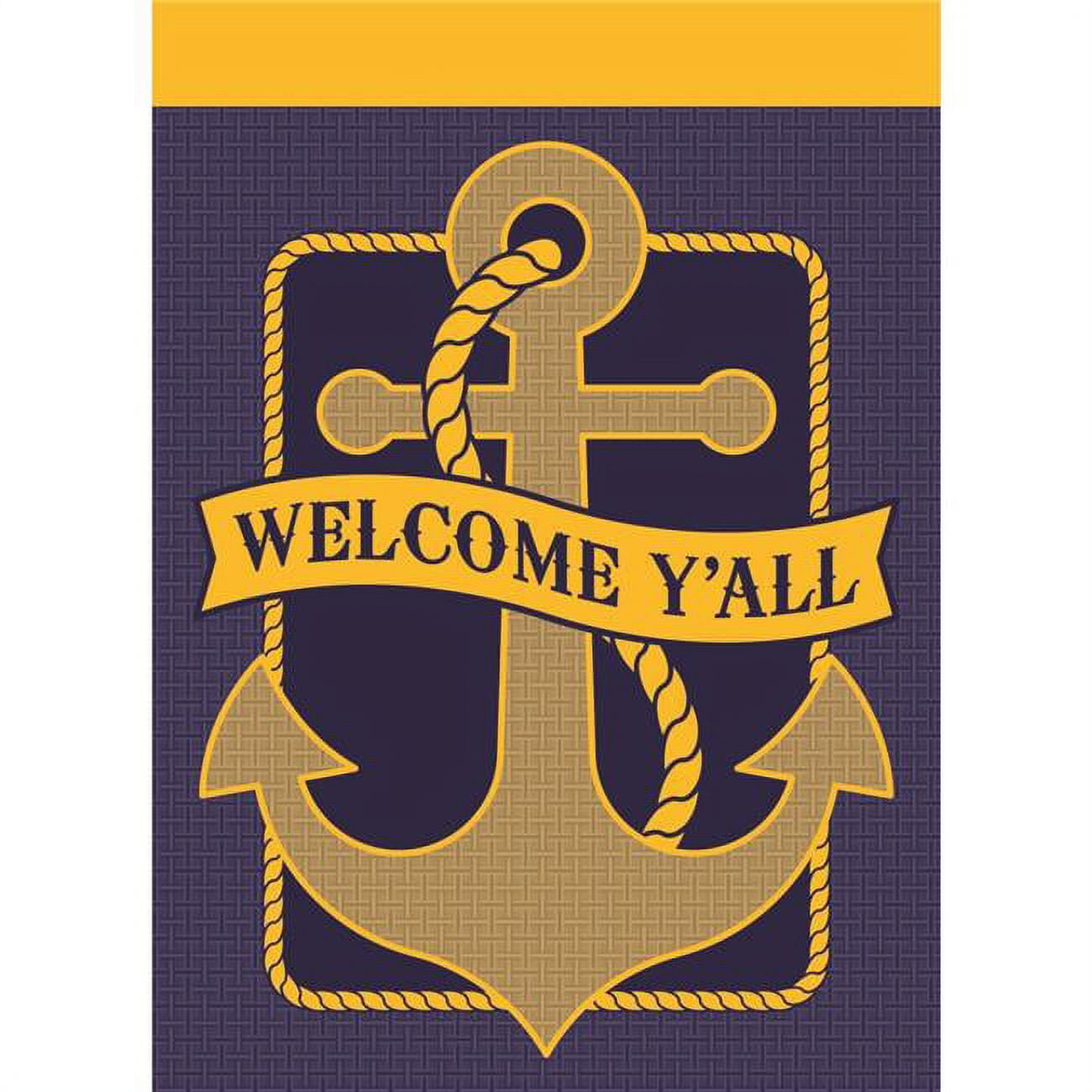 Anchor Welcome Y-All Burlap Garden Flag - Large