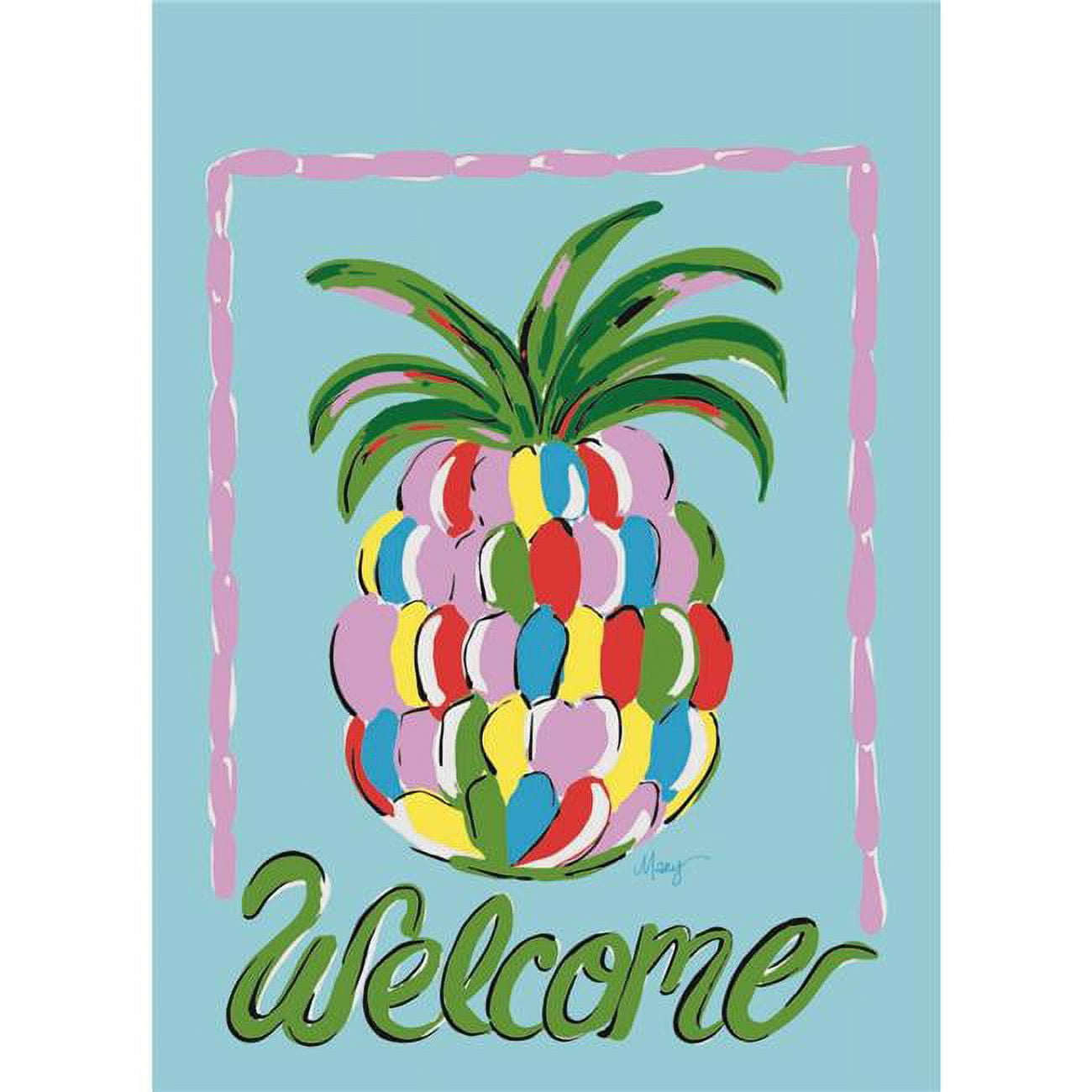 13 x 18 in. Pinapple Welcome Polyester Garden Flag