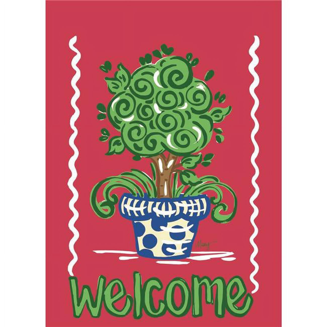13 x 18 in. Welcome Topiary Polyester Garden Flag