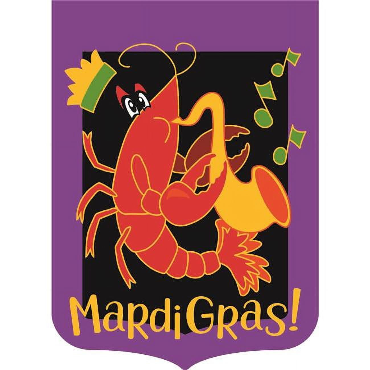 13 x 18 in. Crawfish Mardi Gras Polyester Garden Flag