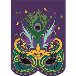13 x 18 in. Mardi Gras Mask Polyester Garden Flag