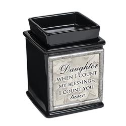 IW48BK Daughter Count My Blessings Interchangeable Fragrance Wax or Essential Oil Warmers - Black