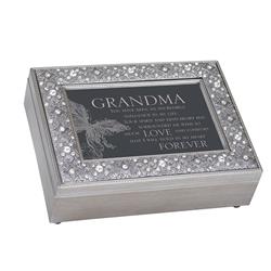 FM104GB Grandma - Music Keepsake Box, Silver Metal Chest