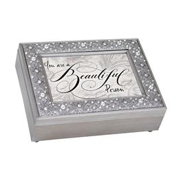 FM120GB You are a Beautiful - Music Keepsake Box, Silver Metal Chest