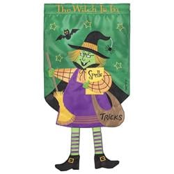 1668 Double Applique The Witch is in Polyester Garden Outdoor Flag