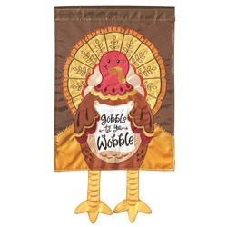 M011076 Double Applique Turkey Polyester Garden Outdoor Flag