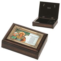Picture of Dicksons BOXIMWG-202 8 x 6 in. St. Michael Music Box, Woodgrain