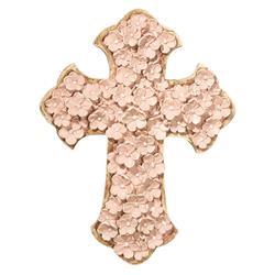 12 in. Floral Resin Wall Cross, Pink