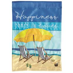 M001086 29 x 42 in. Flag Double Applique Beach Chairs Happiness Polyester - Large