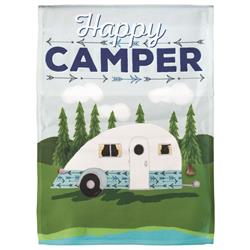M070079 30 x 44 in. Flag Print Happy Camper By Lake Polyester - Large