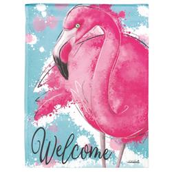 M070077 30 x 44 in. Flag Print Welcome Flamini Flag With Pole Go Polyester - Large