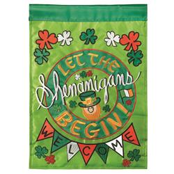 M011113 13 x 18 in. Flag Double Applique Welcome Shenanigen Polyester Garden