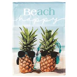 M080076 13 x 18 in. Flag Print Beach Happy Pineapples Polyester Garden