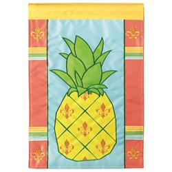 M001106 29 x 42 in. Flag Double Applique Pineapple Fleur De Lis Polyester - Large