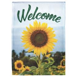 M070082 30 x 44 in. Flag Print Welcome Sunflower Polyester - Large