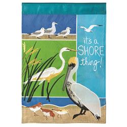 13 x 18 in. Flag Double Applique Coastal Birds Polyester Garden