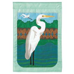 M011126 13 x 18 in. Flag Double Applique Egret Polyester Garden