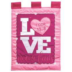 Flag Double Applique Love Never Fails Blap Garden
