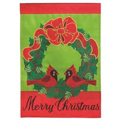 M011235 13 x 18 in. Cardinal Pair Double Applique Garden Flag