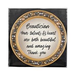 Beautician Amber Jeweled Photo Frame Coaster