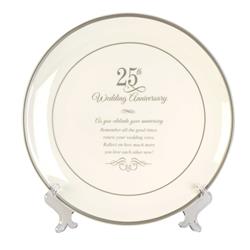 PLT-113 12 in. 25th Wedding Anniversary Decorative Plate