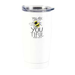 Picture of Dicksons SSTUMW-130 20 oz You Are Bee Youtiful Tumbler, White